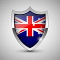 EPS10 Vector Patriotic shield with flag of Australia Royalty Free Stock Photo