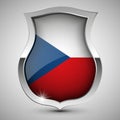 EPS10 Vector Patriotic shield with flag of CzechRepublic
