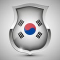EPS10 Vector Patriotic shield with flag of SouthKorea