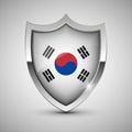 EPS10 Vector Patriotic shield with flag of SouthKorea