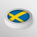 EPS10 Vector Patriotic shield with flag of Sweden Royalty Free Stock Photo