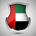 EPS10 Vector Patriotic shield with flag of UAE.