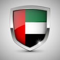 EPS10 Vector Patriotic shield with flag of UAE.