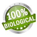 Button with Banner 100% biological Royalty Free Stock Photo