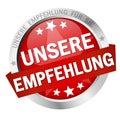 Button with Banner our recommendation (in german Royalty Free Stock Photo