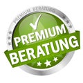 Button with Banner premium consulting (in german Royalty Free Stock Photo