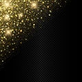 Vector sparkling golden confetti background decoration