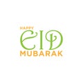 eps10 vector typographic illustration of handwritten happy Eid Mubarak label or greeting card