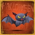 EPS10 vintage grunge old card. Halloween bat