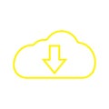 eps10 yellow vector download or cloud line icon Royalty Free Stock Photo