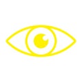 eps10 yellow vector eye line icon