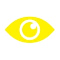 eps10 yellow vector eye solid icon