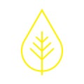 eps10 yellow vector leaf line icon