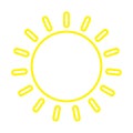 eps10 yellow vector sun line icon Royalty Free Stock Photo