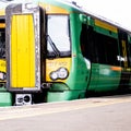 Drivers Cab of A Southern Rail Electric Commuter Train Stopped At Epsom Station