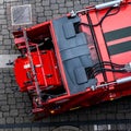 Biffa Red Refuse Truck Or Lorry Collecting Commercial Waste