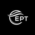 EPT letter logo design on black background. EPT creative circle letter logo concept. EPT letter design Royalty Free Stock Photo