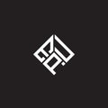 EPU letter logo design on black background. EPU creative initials letter logo concept. EPU letter design