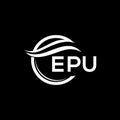 EPU letter logo design on black background. EPU creative circle letter logo concept. EPU letter design.EPU letter logo design on