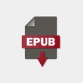 EPUB download icon on background. EPUB button .