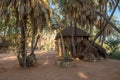 Epupa Falls Lodge on the Kunene River in northern Namibia Royalty Free Stock Photo