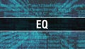 Eq with Digital java code text. Eq and Computer software coding vector concept. Programming coding script java, digital program Royalty Free Stock Photo