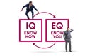 EQ and IQ skill concepts with businessman