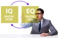 EQ and IQ skill concepts with businessman