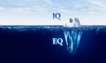 EQ versus IQ concept with iceberg