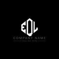 EQL letter logo design with polygon shape. EQL polygon and cube shape logo design. EQL hexagon vector logo template white and Royalty Free Stock Photo
