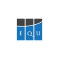 EQU letter logo design on WHITE background. EQU creative initials letter logo concept. EQU letter design Royalty Free Stock Photo