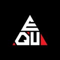 EQU triangle letter logo design with triangle shape. EQU triangle logo design monogram. EQU triangle vector logo template with red Royalty Free Stock Photo