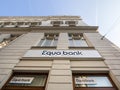 Equa Bank logo taken in front of one of their offices in Prague. Royalty Free Stock Photo