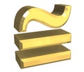 Equal circa math symbol in gold Royalty Free Stock Photo