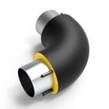 Equal elbow fitting with thermal insulation and two heat traces