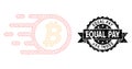 Distress Equal Pay Ribbon Seal Stamp and Mesh 2D Bitcoin