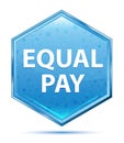 Equal Pay crystal blue hexagon button Royalty Free Stock Photo