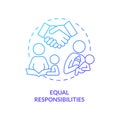 Equal responsibilities blue gradient concept icon