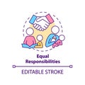 Equal responsibilities concept icon