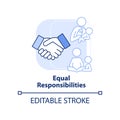 Equal responsibilities light blue concept icon