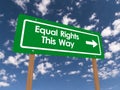 Equal rights this way Royalty Free Stock Photo