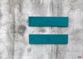 Equal sign made of blue wooden planks