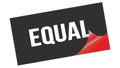 EQUAL text on black red sticker stamp