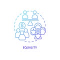 Equality blue gradient concept icon