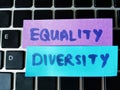 Equality and Diversity concept using sticky notes Royalty Free Stock Photo