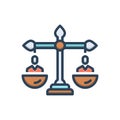 Color illustration icon for Equality, equal and decide