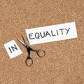 equality inequality concept flat lay. High quality photo