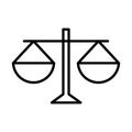 Equality scale justice human rights day, line icon design