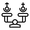 Equality smart scales people icon outline vector. City economy