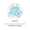 Equality turquoise concept icon